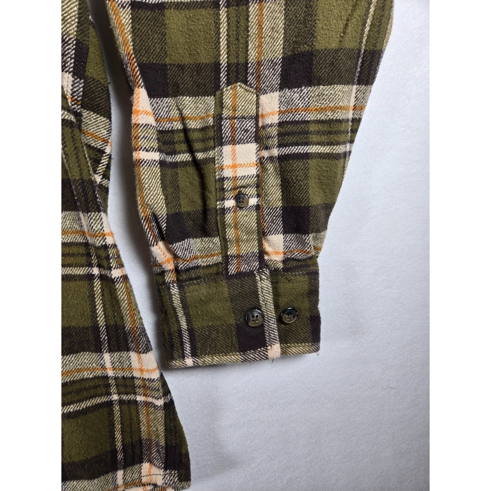 SCHMIDT Workwear Carpenter Men's Plaid Flannel Button Up Shirt Brown Cotton 2XLT - Picture 4 of 7